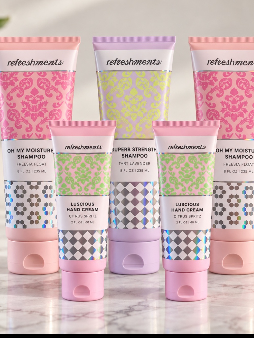 💎 Refreshments 5 Piece Hair & Hand Care Bundle New Shampoo Hand Cream